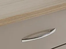 Seconique Seconique Nevada Oyster Gloss and Oak 5 Drawer Chest of Drawers