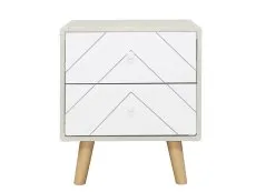 Seconique Seconique Dixie Grey and White 2 Drawer Bedside Table