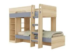 Seconique Pluto 3ft Grey and Oak Effect Wooden Bunk Bed Frame