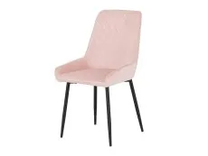Seconique Seconique Athens Concrete Effect Round Dining Table with 4 Avery Pink Velvet Chairs