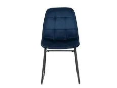 Seconique Seconique Athens Concrete Effect Round Dining Table with 4 Lukas Blue Velvet Chairs