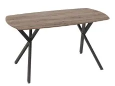 Seconique Athens Oak Effect Dining Table with 4 Lukas Grey Velvet Chairs