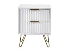 Julian Bowen Murano Matte White 2 Drawer Bedside Table