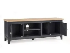 Julian Bowen Julian Bowen Bordeaux Grey and Oak Wooden 2 Door TV Cabinet (Assembled)