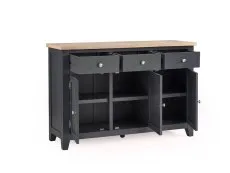 Julian Bowen Julian Bowen Bordeaux Grey and Oak Wooden 3 Door 3 Drawer Sideboard (Assembled)