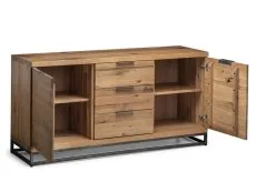 Julian Bowen Brooklyn Oak Wooden 2 Door 3 Drawer Sideboard