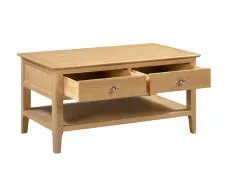 Julian Bowen Cotswold Oak 2 Drawer Coffee Table (Assembled)