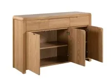 Julian Bowen Julian Bowen Curve Oak 3 Door 3 Drawer Sideboard (Assembled)