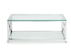 Julian Bowen Julian Bowen Miami Glass and Chrome Coffee Table