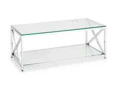 Julian Bowen Julian Bowen Miami Glass and Chrome Coffee Table