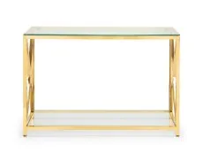 Julian Bowen Julian Bowen Miami Glass and Gold Console Table