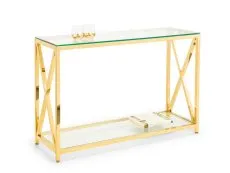 Julian Bowen Miami Glass and Gold Console Table