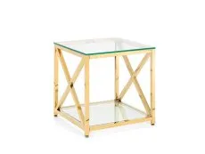 Julian Bowen Julian Bowen Miami Glass and Gold Lamp Table