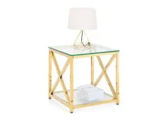 Julian Bowen Julian Bowen Miami Glass and Gold Lamp Table