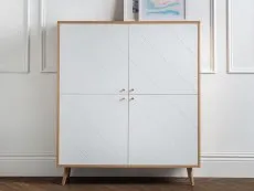 Julian Bowen Julian Bowen Moritz White and Oak 4 Door Storage Unit