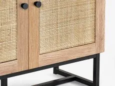 Julian Bowen Julian Bowen Padstow Rattan and Oak 2 Door Bookcase