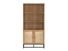 Julian Bowen Padstow Rattan and Oak 2 Door Bookcase