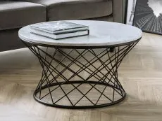 Julian Bowen Julian Bowen Trevi Marble and Black Coffee Table