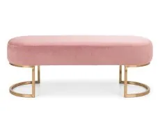 Julian Bowen Julian Bowen Harrogate Pink Velvet and Gold Fabric Bench