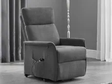 Julian Bowen Julian Bowen Helena Single Motor Charcoal Velvet Riser Recliner Chair