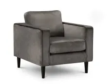 Julian Bowen Hayward Grey Velvet Armchair