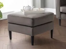 Julian Bowen Julian Bowen Hayward Grey Velvet Footstool