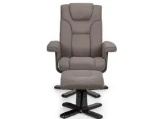 Julian Bowen Julian Bowen Malmo Grey Fabric Recliner Chair with Footstool