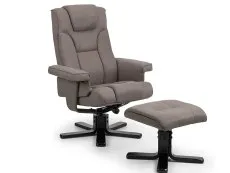 Julian Bowen Julian Bowen Malmo Grey Fabric Recliner Chair with Footstool