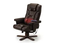 Julian Bowen Julian Bowen Malmo Brown Massager Recliner Chair with Footstool