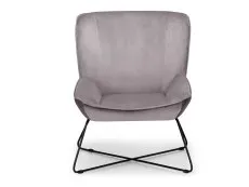 Julian Bowen Julian Bowen Mila Grey Velvet Accent Chair with Footstool