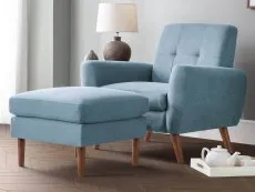 Julian Bowen Julian Bowen Monza Blue Linen Arm Chair