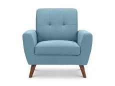 Julian Bowen Monza Blue Linen Arm Chair