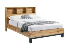 Julian Bowen Bali Bookcase 4ft6 Double Oak Wooden Bed Frame