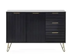 Julian Bowen Julian Bowen Murano Black and Gold 2 Door 3 Drawer Large Sideboard