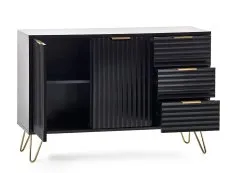 Julian Bowen Murano Black and Gold 2 Door 3 Drawer Large Sideboard