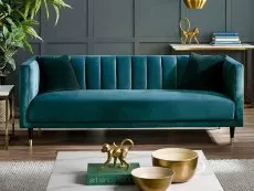 Julian Bowen Julian Bowen Salma Teal Velvet 3 Seater Sofa