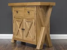 Honey B X Range 2 Door 2 Drawer Oak Wooden Small Sideboard (Assembled)