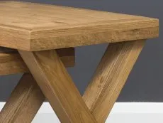 Honey B X Range Oak Wooden Nest of Tables Table (Assembled)