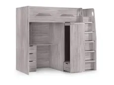 Julian Bowen Julian Bowen Pegasus Grey Oak Wooden High Sleeper Bed Frame