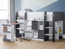 Julian Bowen Julian Bowen Saturn Charcoal and White Mid Sleeper Bed Frame