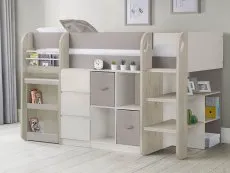 Julian Bowen Julian Bowen Saturn Taupe and White Mid Sleeper Bed Frame