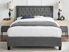 Limelight  Limelight Rhea 5ft King Size Dark Grey Fabric Bed Frame