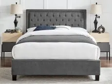 Limelight  Limelight Rhea 4ft6 Double Dark Grey Fabric Bed Frame