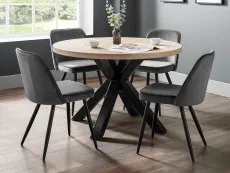 Julian Bowen Julian Bowen Burgess Set of 2 Grey Velvet Dining Chairs