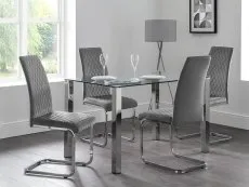 Julian Bowen Julian Bowen Calabria Grey Velvet Dining Chair