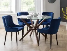 Julian Bowen Julian Bowen Chelsea 120cm Glass and Walnut Dining Table