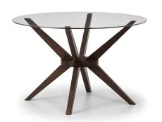 Julian Bowen Julian Bowen Chelsea 120cm Glass and Walnut Dining Table