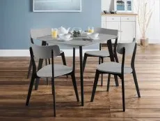 Julian Bowen Julian Bowen Casa 90cm Grey and Black Dining Table