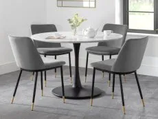 Julian Bowen Julian Bowen Delaunay Set of 2 Grey Velvet Dining Chairs