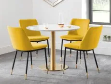 Julian Bowen Julian Bowen Delaunay Set of 2 Mustard Velvet Dining Chairs